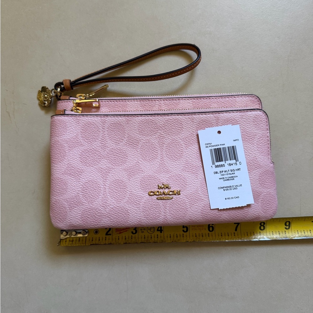 Coach double zip wristlet - Picture 3 of 7